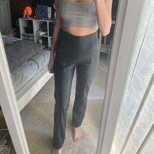 zara black leather pants